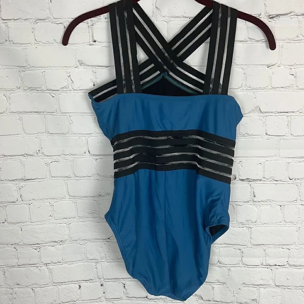 Blue One Piece Swimsuit - Picture 4 of 6